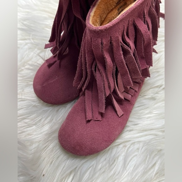 Fringe Boots Monkey feet dusty rose/pink size 2/3 yrs - Picture 10 of 14